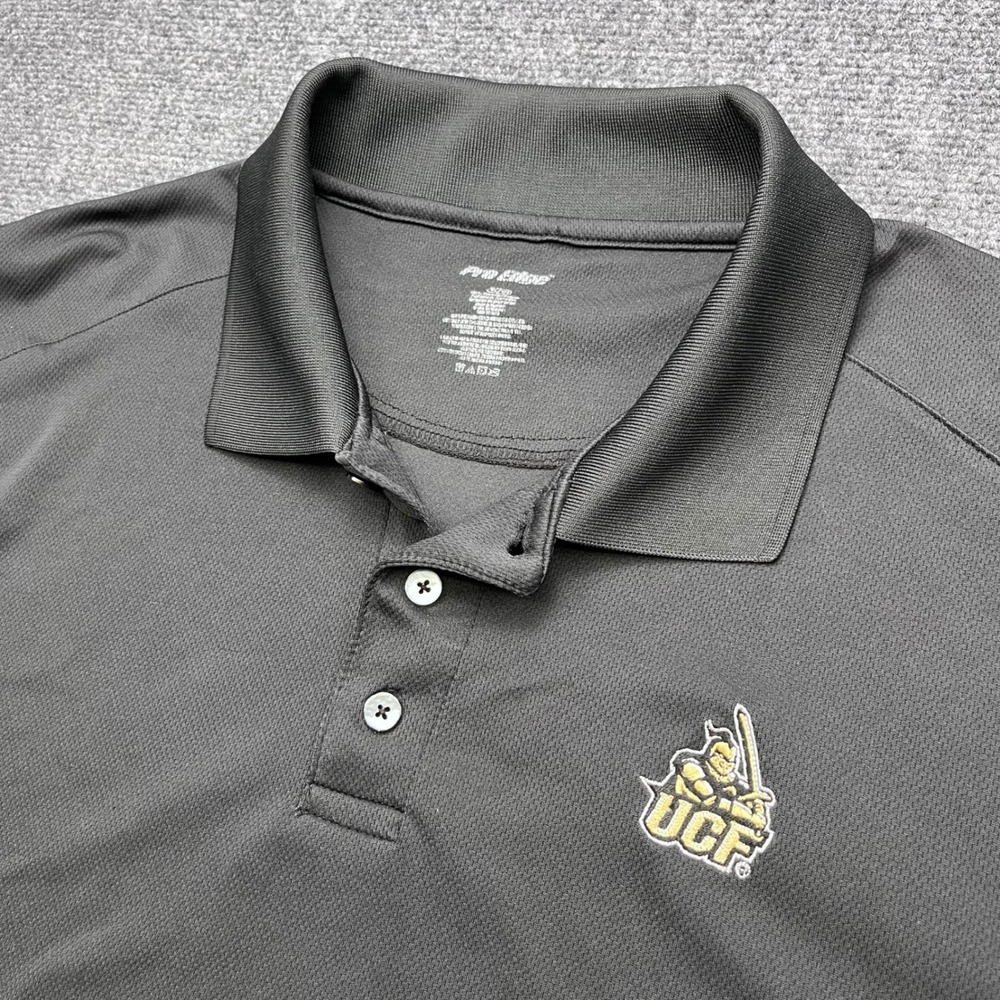 Pro Edge UCF Knights NCAA Fan Gear Black Gold Short Sleeve Polo Shirt